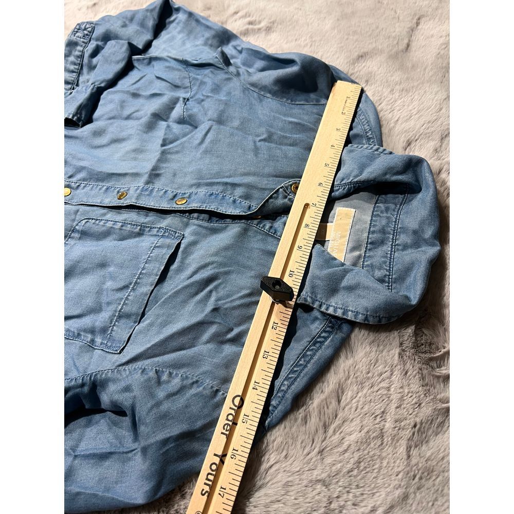 Michael Kors Denim Shirt Dress Long Sleeve Casual XS - Picture 9 of 16